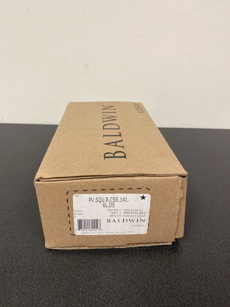 Baldwin Square Privacy Lever Set with Contemporary Square Rose