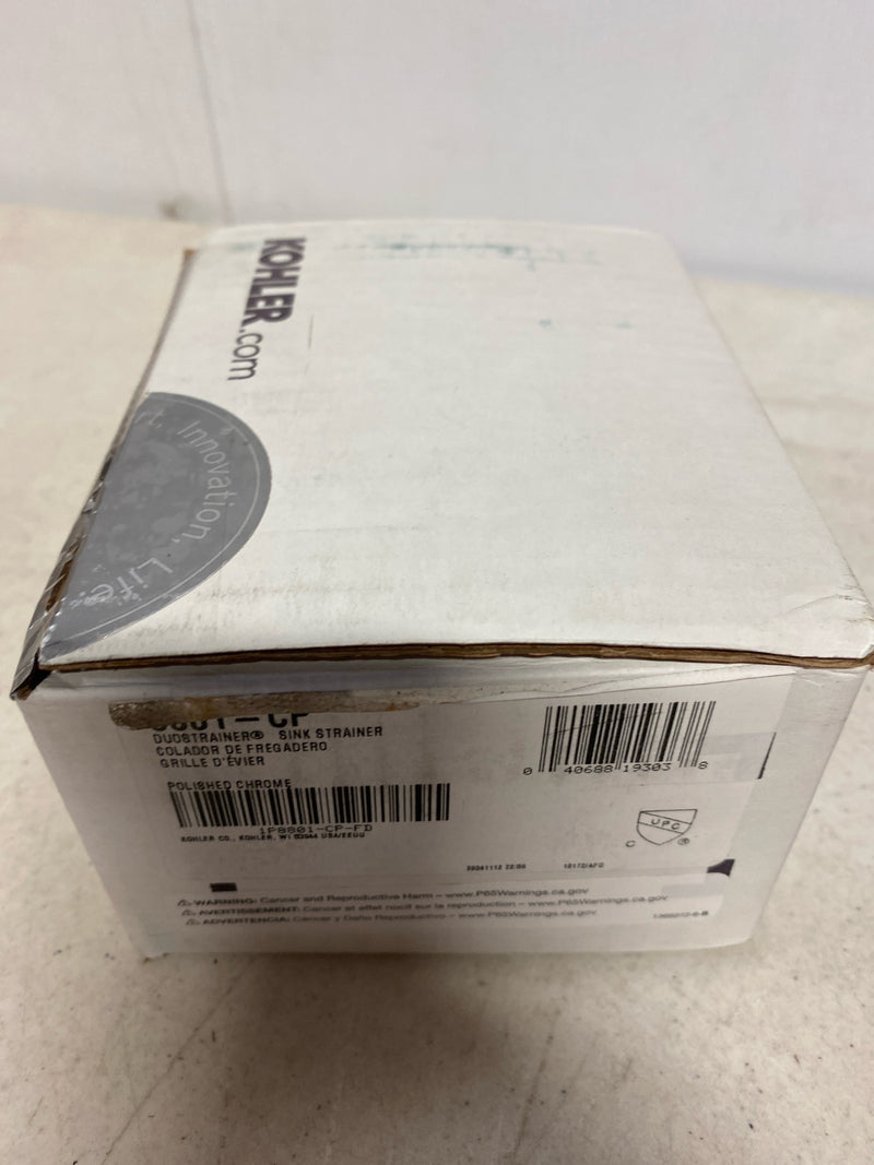 Kohler K-8801-CP Duostrainer Basket Strainer with Sink Drain and Tailpiece - Polished Chrome