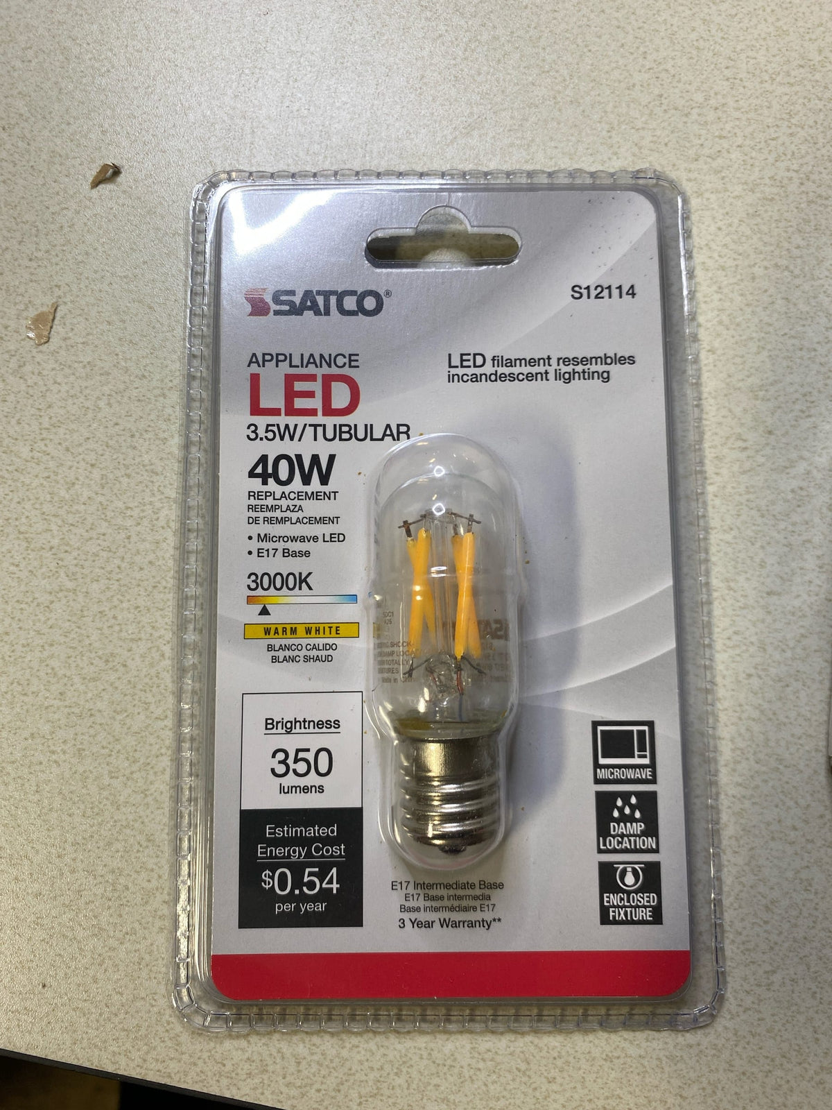 Satco S12114 Bulb, Clear