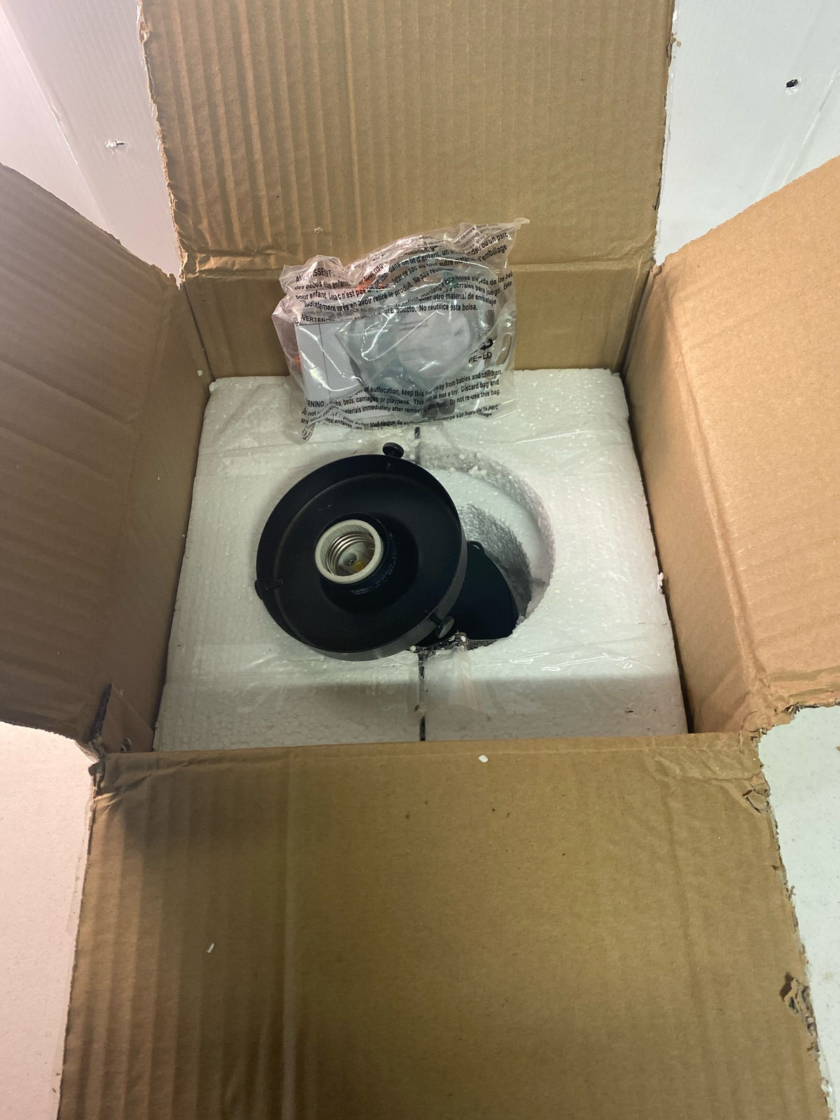 Progress lighting P350199-031 Hinton Collection 1-Light Matte Black Vintage Flush Mount Ceiling Light