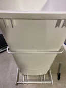 Rev-A-Shelf RV-12PB-LE Classic 16-1/16" White Steel Pull Out Waste Container with Included Lid - White