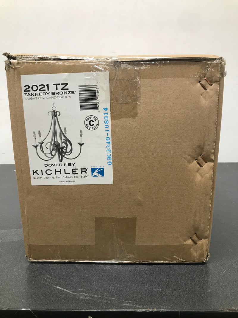 Kichler 2021TZ Dover 26" Wide 5 Light Candle-Style Chandelier - Tannery Bronze