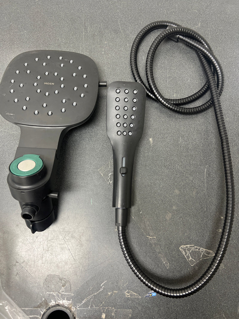 Moen 220C5BL Verso 2.5 GPM Multi Function Shower Head with Hand Shower, Infiniti Dial, and Magnetix Technology - Matte Black