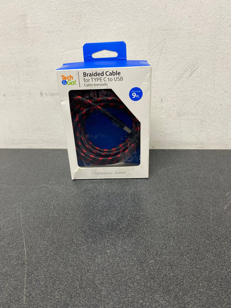 Tech and go 131 3606 TG3 9 ft. Braided Cable for USB to USB-C