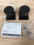Emtek 5050ROUUS10B Round Knobset Non-Turning Two-Sided Dummy Door Knob Set with Square Rose - Oil Rubbed Bronze