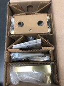 Baldwin PSSQUCFR044 Square Passage Door Lever Set with 5 Inch Rectangle Rose from the Reserve Collection - Satin Brass