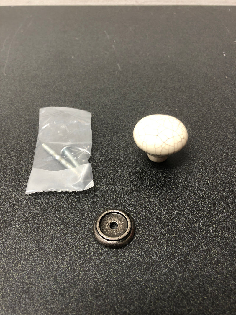 Signature Hardware 444310 Broward Mushroom Cabinet Knob - Cream / Pewter