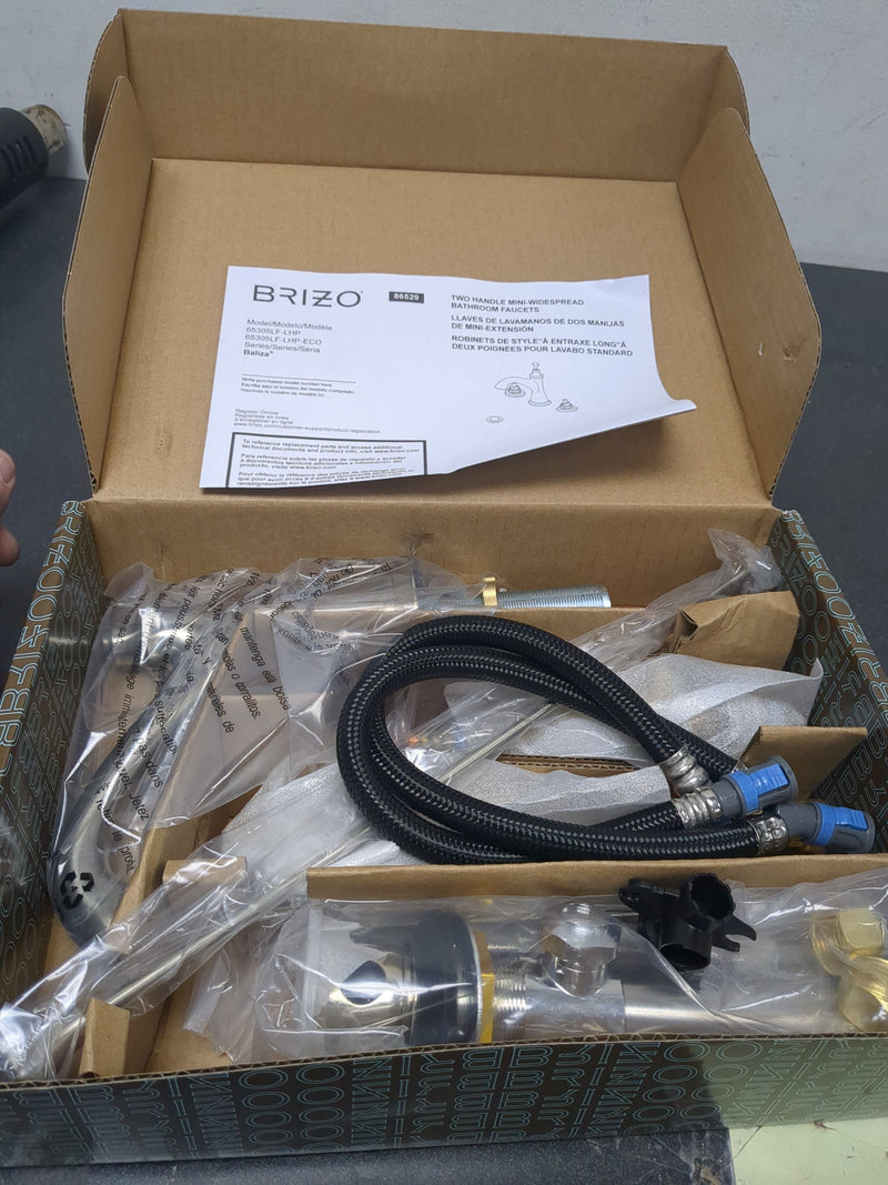 Brizo 65305LF-BNLHP-ECO Baliza 1.2 GPM Widespread Bathroom Faucet with Pop-Up Drain Assembly - Brilliance Brushed Nickel