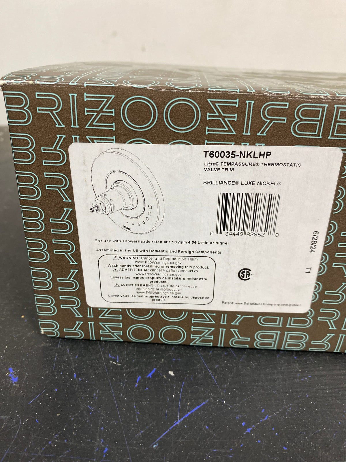 Brizo T60035-NKLHP Litze Thermostatic Valve Trim Only - Less Rough In - Luxe Nickel