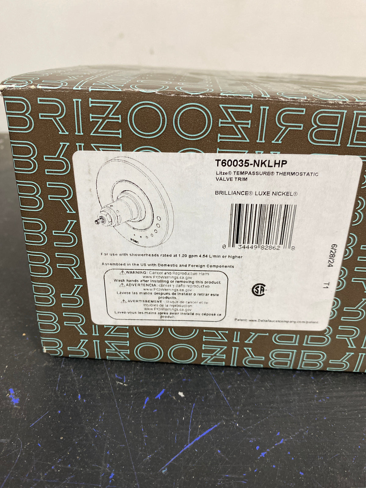Brizo T60035-NKLHP Litze Thermostatic Valve Trim Only - Less Rough In - Luxe Nickel
