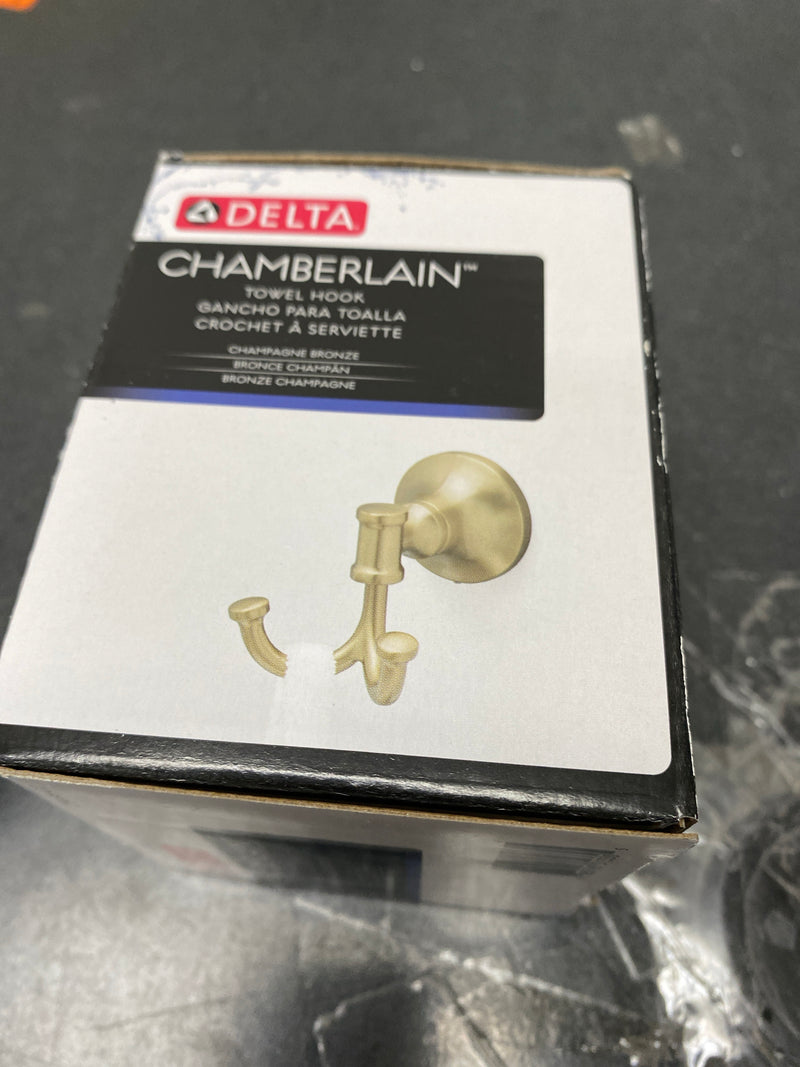 Delta CML35-CZ Chamberlain Wall Mount Double J-Hook Towel Hook Bath Hardware Accessory in Champagne Bronze