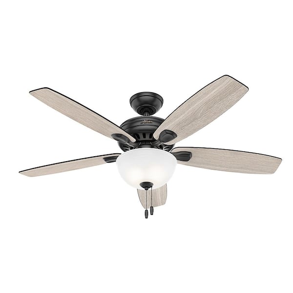 Hunter 50486 Stratford 52 in. LED Indoor Matte Black Ceiling Fan with Light Kit