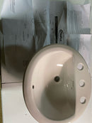 PROFLO PF19168WH Rockaway 19" Oval Vitreous China Drop In Bathroom Sink with Overflow and 3 Faucet Holes at 8" Centers - White