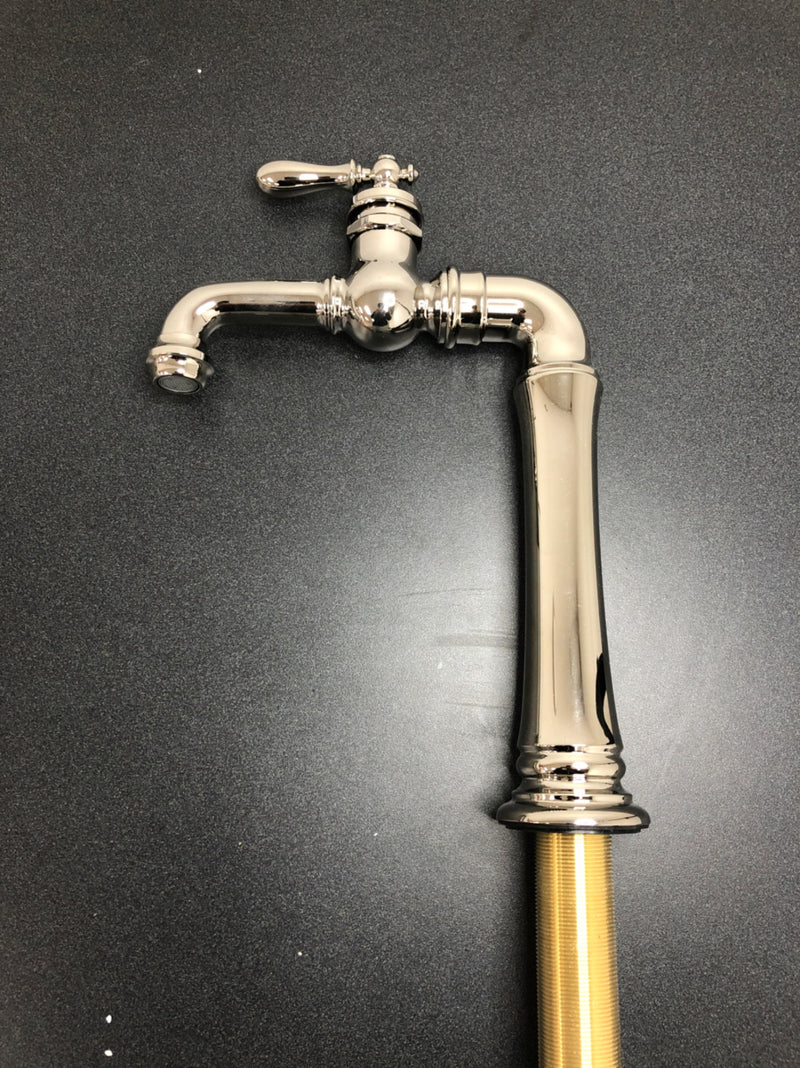 KOHLER Artifacts Vibrant Polished Nickel 1-Handle Deck Mount Low-Arc Handle Kitchen Faucet