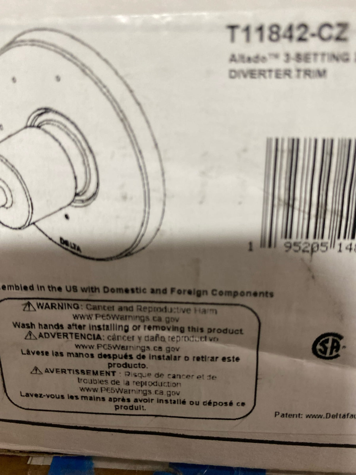 Delta T11842-CZ Altado Three Function Diverter Valve Trim Less Rough-In Valve - Two Independent Positions, One Shared Position - Champagne Bronze