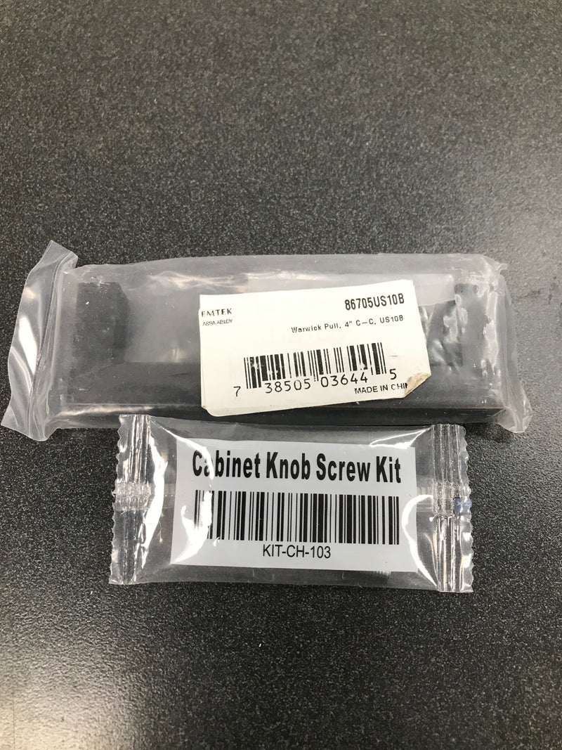 Emtek 86705US10B Warwick 4 Inch Center to Center Handle Cabinet Pull from the Modern Rectangular Collection - Oil Rubbed Bronze