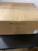 Millennium lighting 10602-PBK Dutton 2-Light 9 in. Wide Powder Coated Black Cylinder Outdoor Wall Sconce with Clear Water Textured