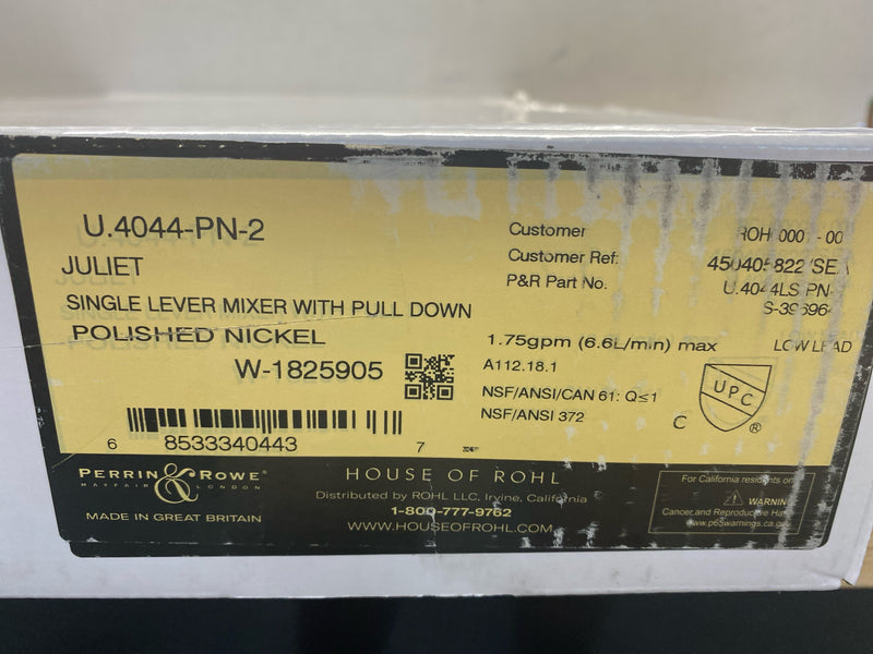 Perrin and Rowe U.4044PN-2 Holborn 1.75 GPM Single Hole Pull Down Kitchen Sink Faucet - Polished Nickel