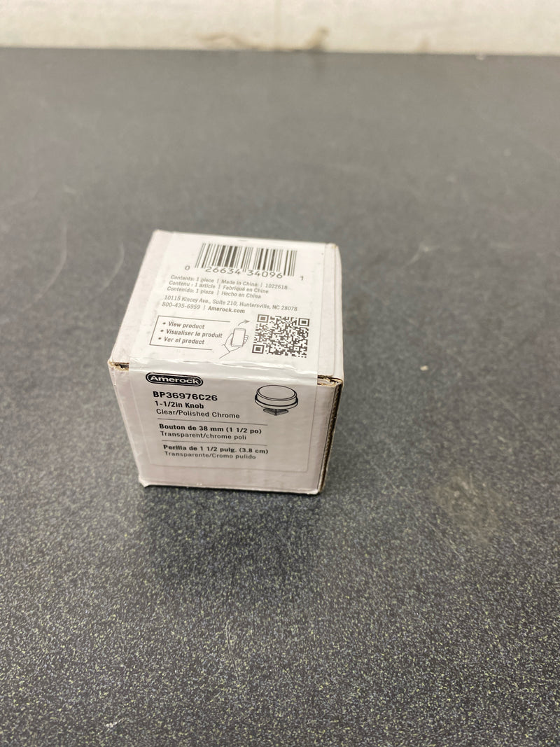 Amerock BP36976C26 Glacio 1-1/2 Inch Mushroom Cabinet Knob - Clear / Polished Chrome