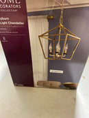 Home decorators collection T-P00200007A Weyburn 4-Light Gold Farmhouse Chandelier Light Fixture with Caged Metal Shade
