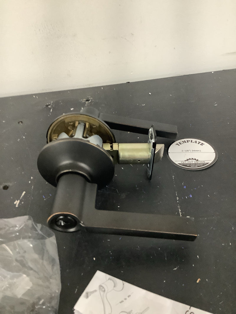 Schlage F80LAT716 Latitude Single Cylinder Keyed Entry Storeroom Door Lever Set with Decorative Plymouth Rose - Aged Bronze