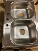 Elkay D233223 Dayton 33 in. Drop-in Double Bowl 22-Gauge Stainless Steel Kitchen Sink Only