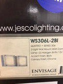 Jesco Lighting WS306L-2BI Quattro 2 Light Wall Sconce - Chrome / Birch