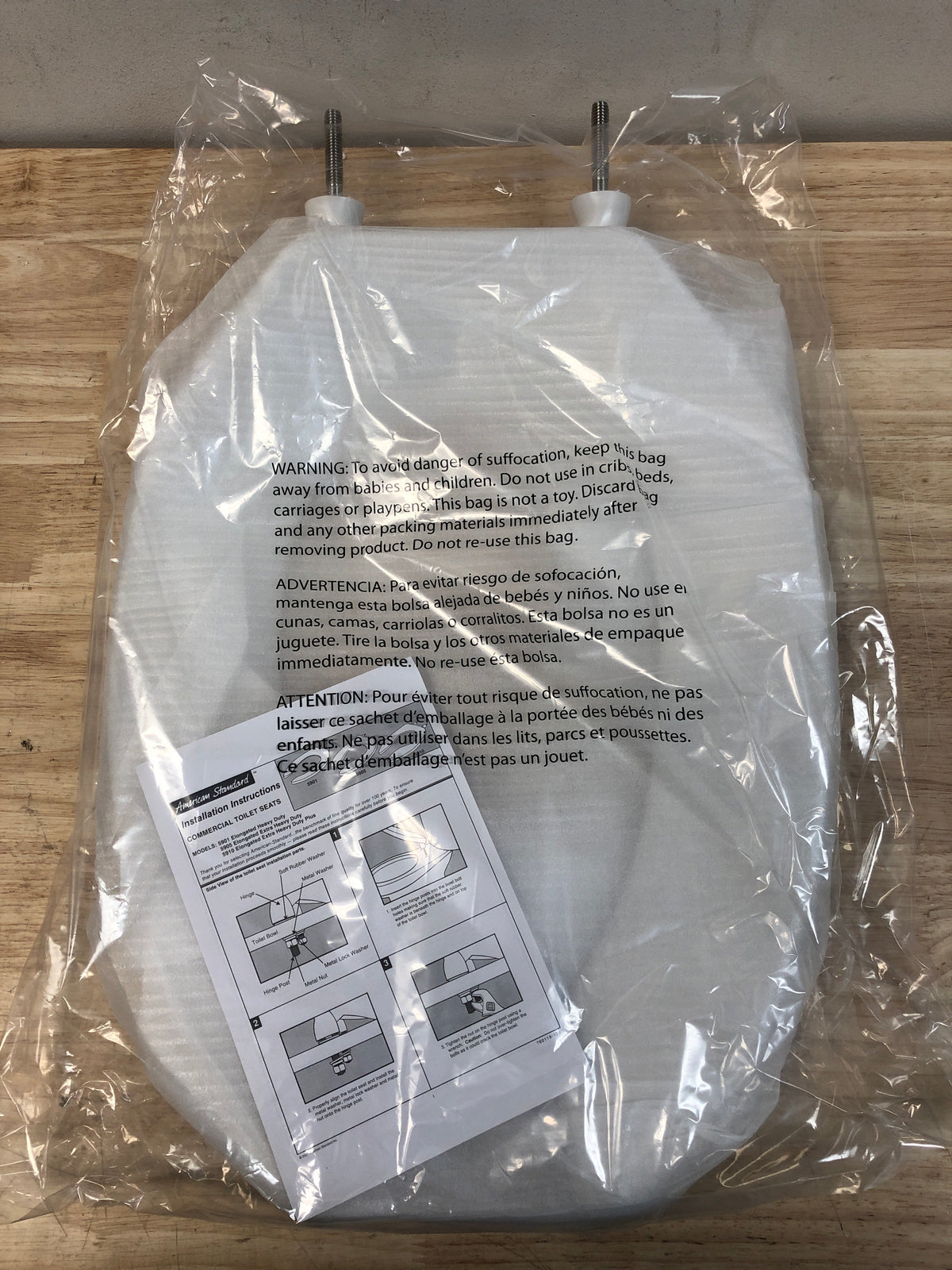 American Standard 5901100SS.020 Elongated Open-Front Toilet Seat with Matching Hinges - White