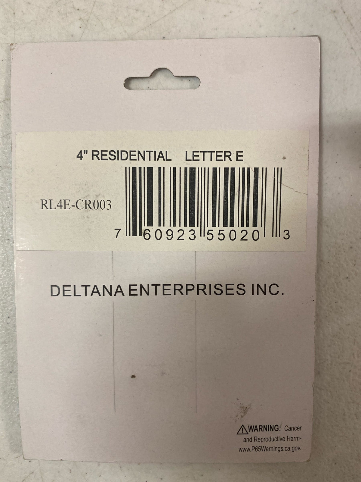 Residential Letter E Brass 4"