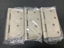 Miseno MDH4003SN 4 x 4 Plain Bearing 5/8" Radius Corner Door Hinge - Pack of 3 - Satin Nickel
