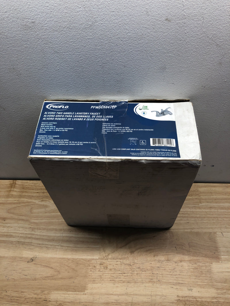 PROFLO PFWSC6847CP Alvord 1.2 GPM Centerset Bathroom Faucet with Pop-Up Drain Assembly - Polished Chrome