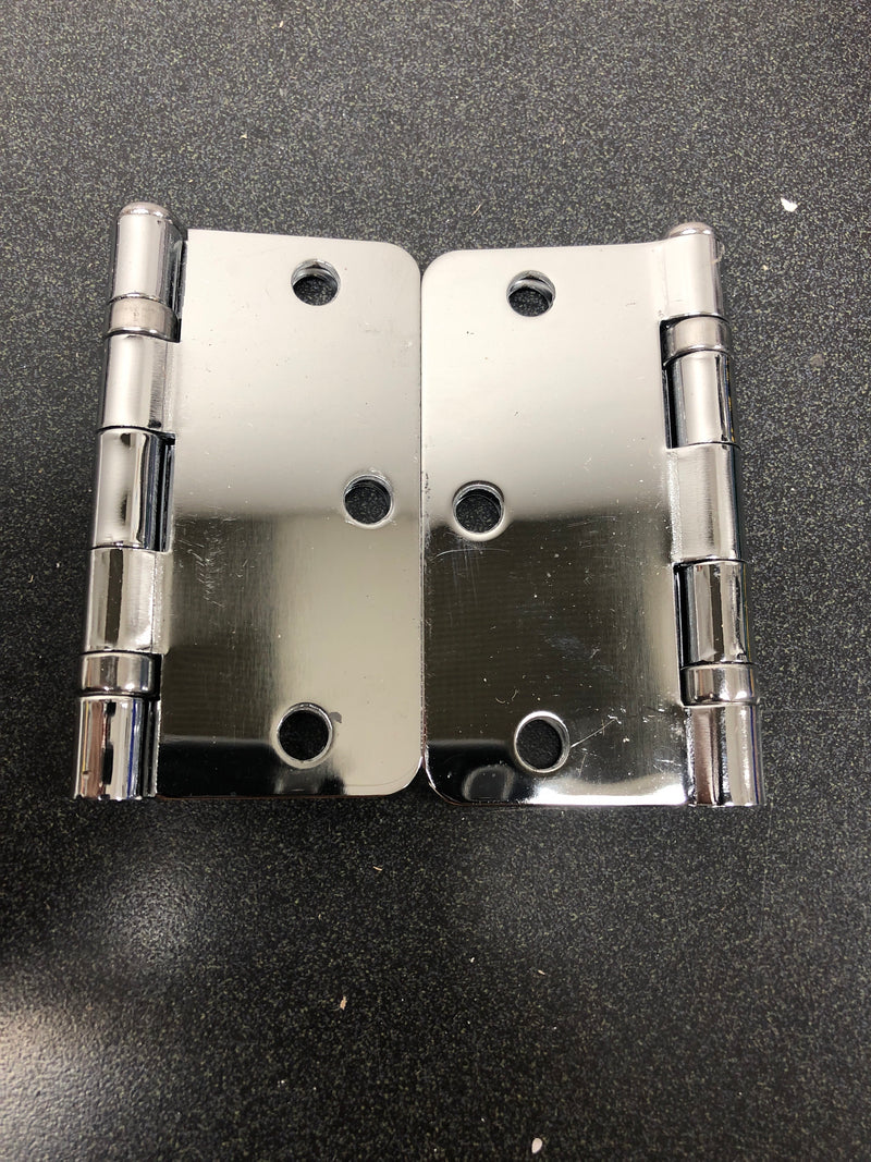 Deltana S35R4BB26 3.5" x 3.5" Ball Bearing 1/4" Radius Corners Mortise Hinge - Pair - Chrome