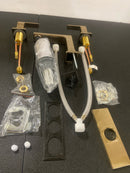 Delta 3537LF-CZMPU Velum Gold 8 in. Widespread Double Handle Bathroom Faucet with Drain Kit Included in Champagne Bronze