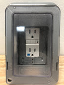 Commercial electric WCWL1PG-D 1-Gang Extra Duty Non-Metallic Low Profile While-In-Use Weatherproof Horizontal/Vertical Receptacle Cover and GFCI, Gray