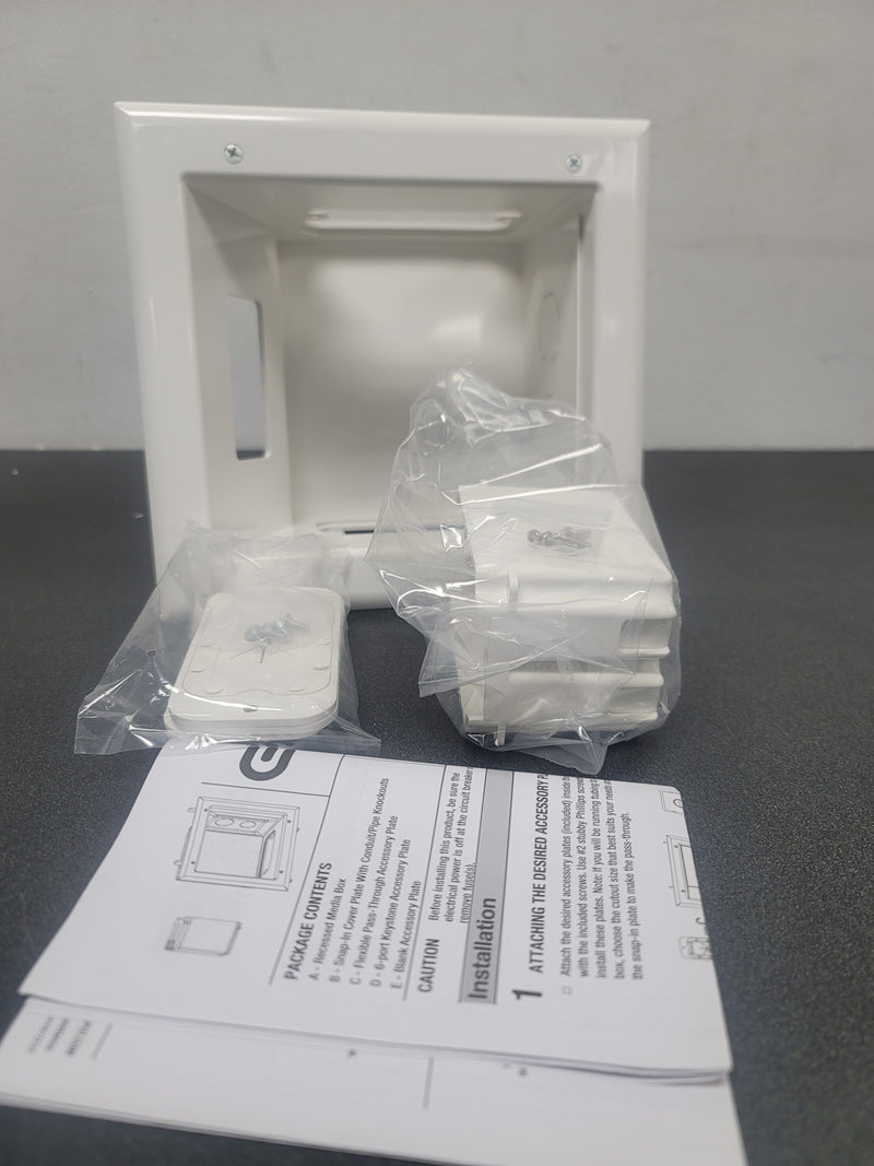 Commercial electric 5053-WH TV Multimedia Recessed Box