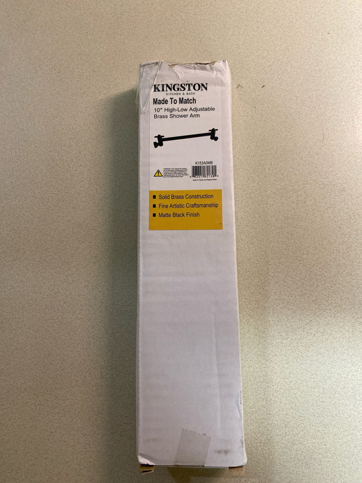 Kingston Brass K153A0MB 10" Adjustable High-Low Shower Arm - Matte Black