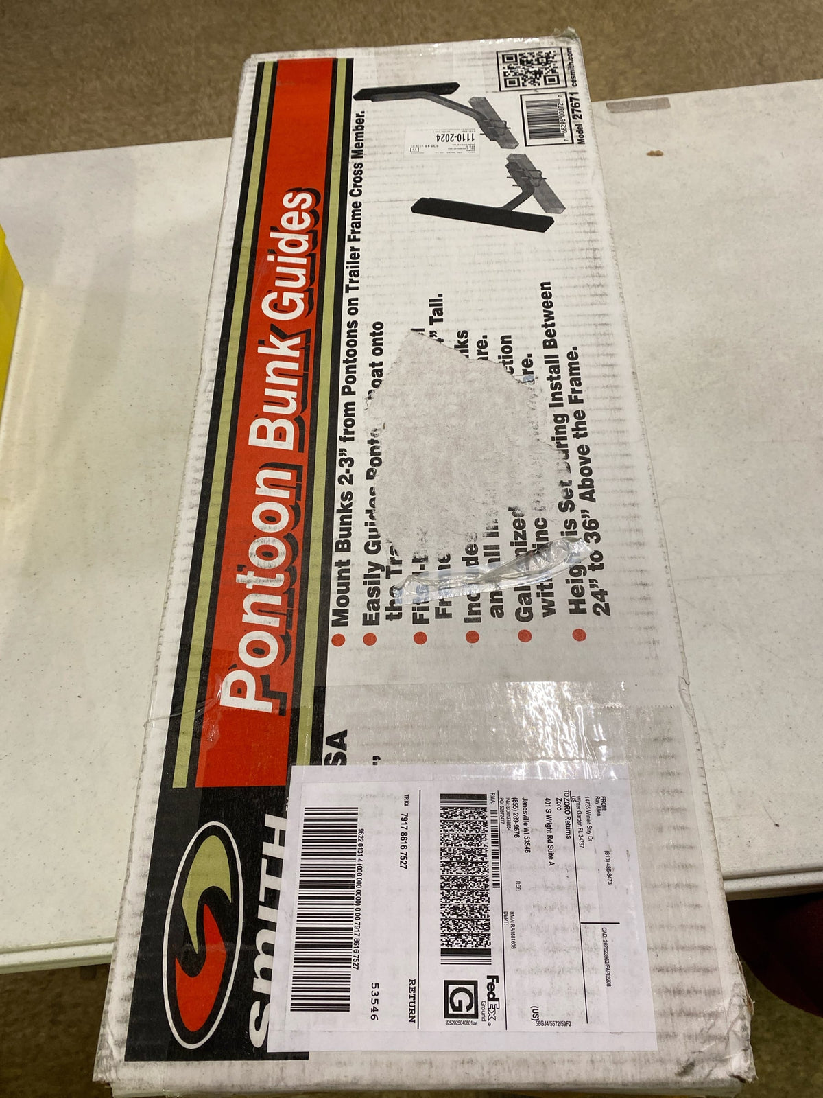 CE Smith - Trailer Pontoon Bunk Board Guide-On - Durable, Galvanized Replacement Part for Boating