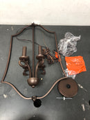 HomePlace Lighting 539541BZ Cameron European Inspired Open Frame Candle Foyer Pendant Light, 4-Light 240 Total Watts, 27" H x 18" W, Bronze