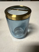 M moda at home enterprises ltd. 106057-BLU JASPER TOOTHBRUSH HOLDER GLASS BLUE W/GOLD