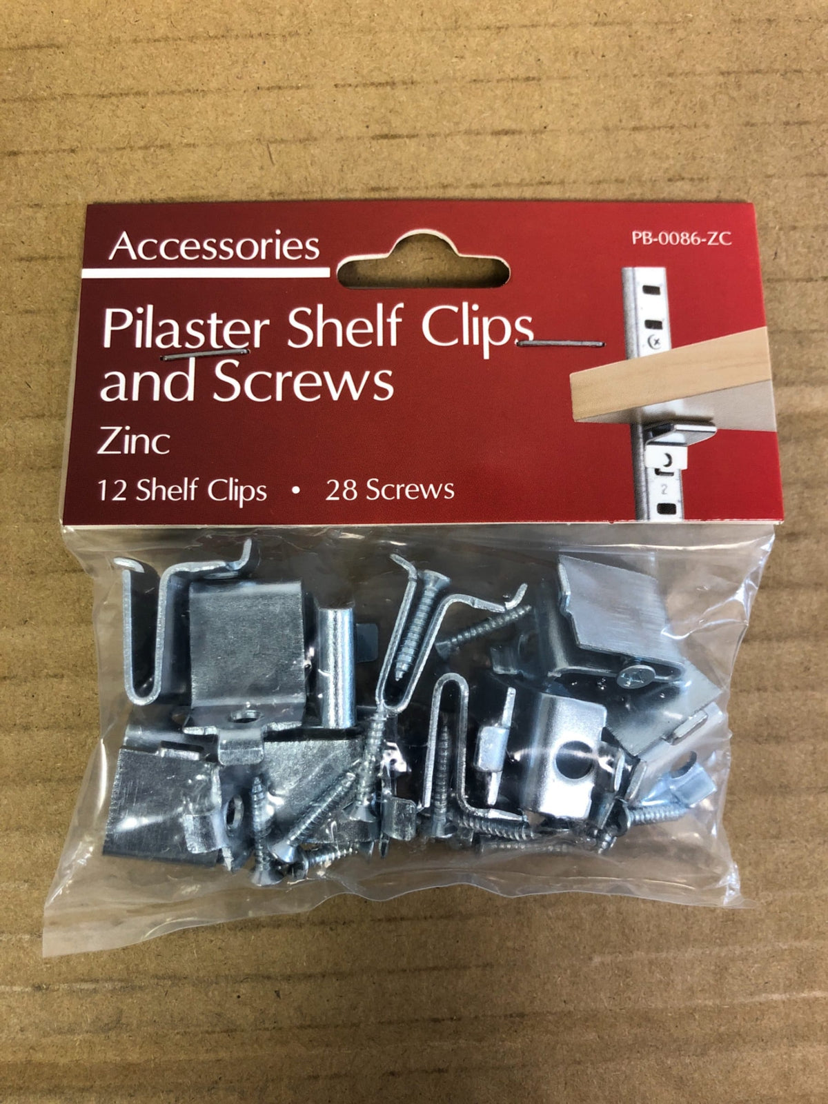 Knape & Vogt John Sterling PB-0086-ZC Zinc Pilaster Clip and Screws