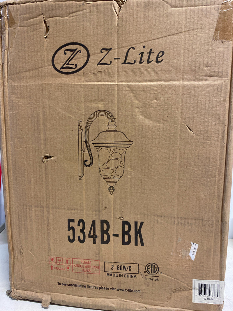 3 Light Outdoor Wall Mount In Gothic Style 12.38 Inches Wide By 24.25 Inches High Z-Lite 534B-Bk