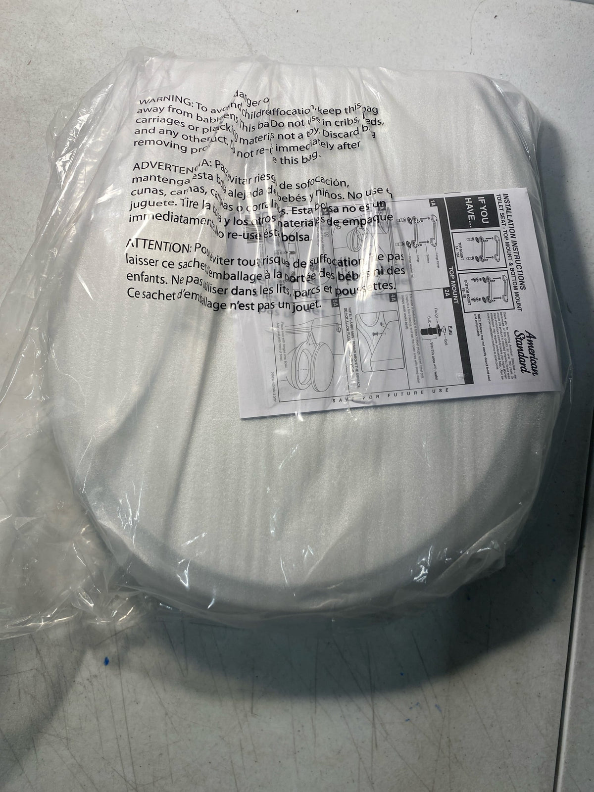 American Standard 5020B65G.020 Round Closed-Front Toilet Seat with Soft Close, Grip Tight, and Quick Release - White