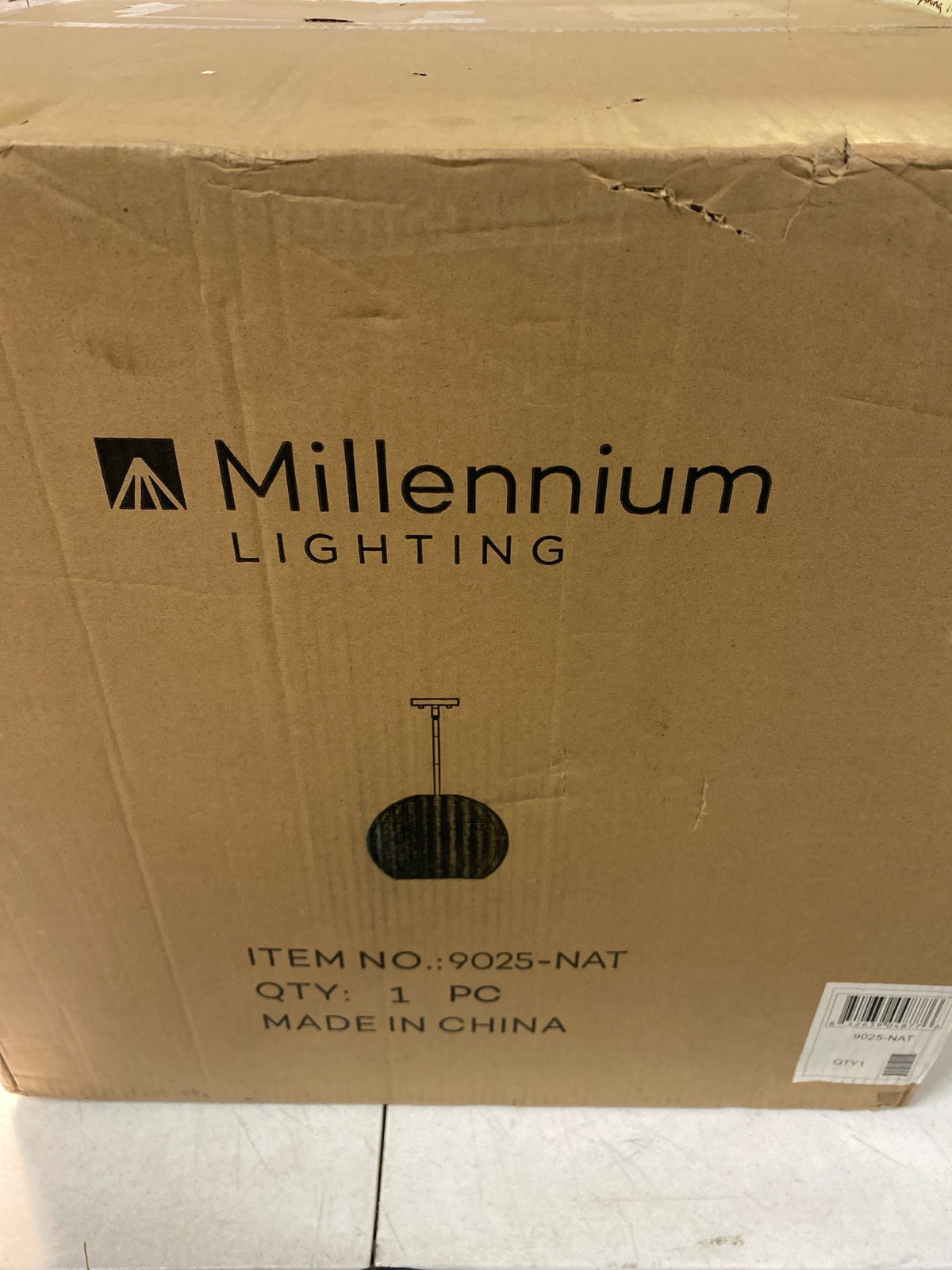 Millennium lighting 9025-NAT Elise 22 inch Wide 3-Light Pendant-Matte Black