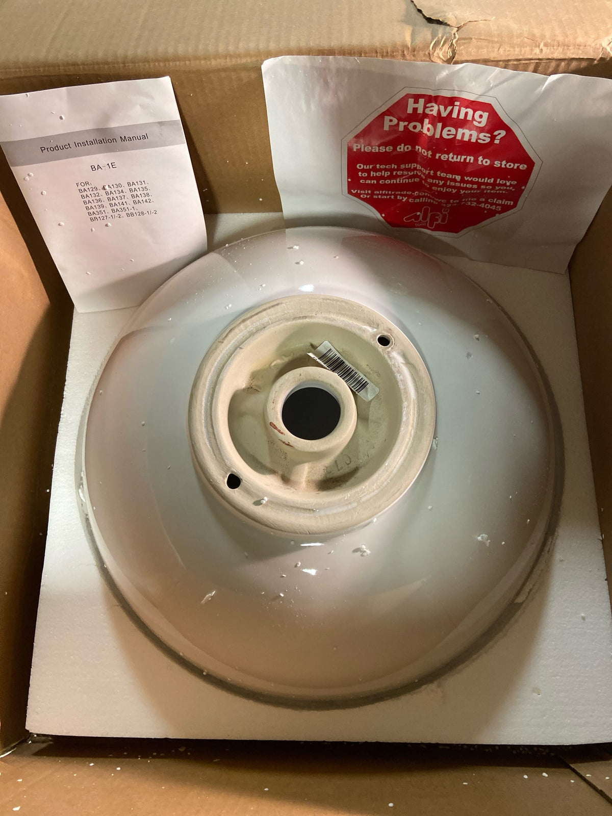 Eago BA351 17-7/8" Round Ceramic Above Mount Bathroom Basin - White