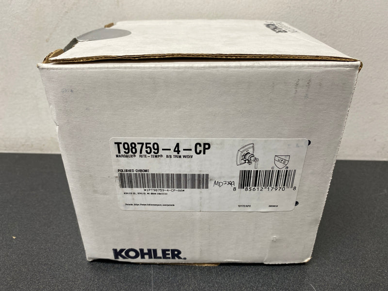 Kohler K-T98759-4-CP Margaux Pressure Balanced Valve Trim with Push Button Diverter - Less Valve - Polished Chrome