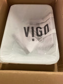 Vigo VG07114 Sottile 18" L x 13" W x 4" H Rectangular Glass Vessel Bathroom Sink - White MatteShell