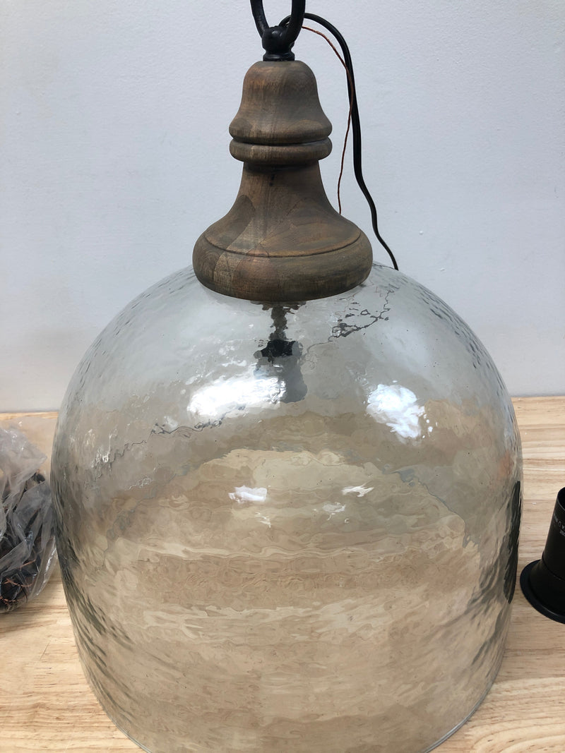 Capital Lighting 336011YP-485 15" Wide Pendant with Clear Glass Shade - Grey Wash / Pewter / Water