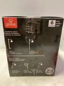 Brown 1-Light Plug-In or Hardwire Wall Sconce, Matte Black, Gold Accent, Clear Glass Shade, 6-Foot Black Fabric Cord