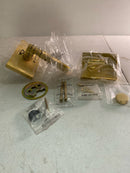 Kwikset 971PVLRCT-4 Prava Lever Keyed Entry Interior Pack with Rectangle Rose for Handlesets - Satin Brass