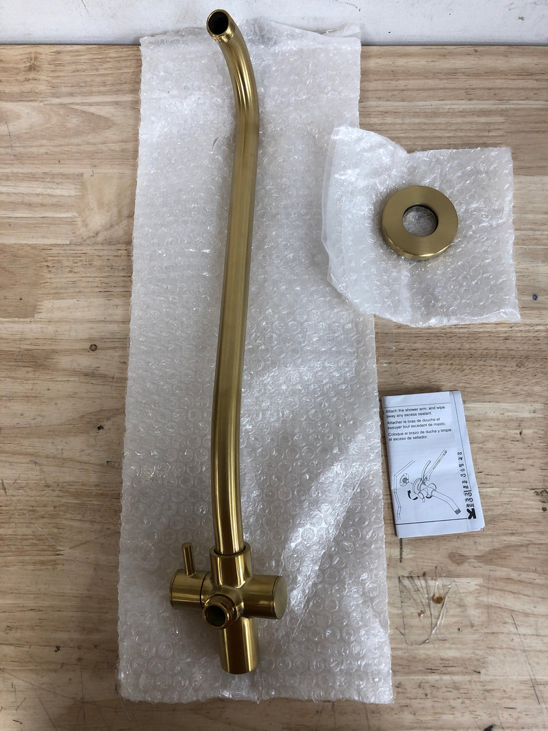 Kohler K-76336-2MB Gooseneck Rainhead Arm with 3-way Diverter - Vibrant Brushed Moderne Brass